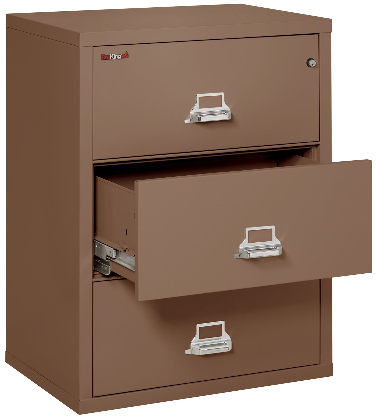 FireKing Fire Resistant File Cabinet - 3 Drawer Lateral 31" Wide - Tan