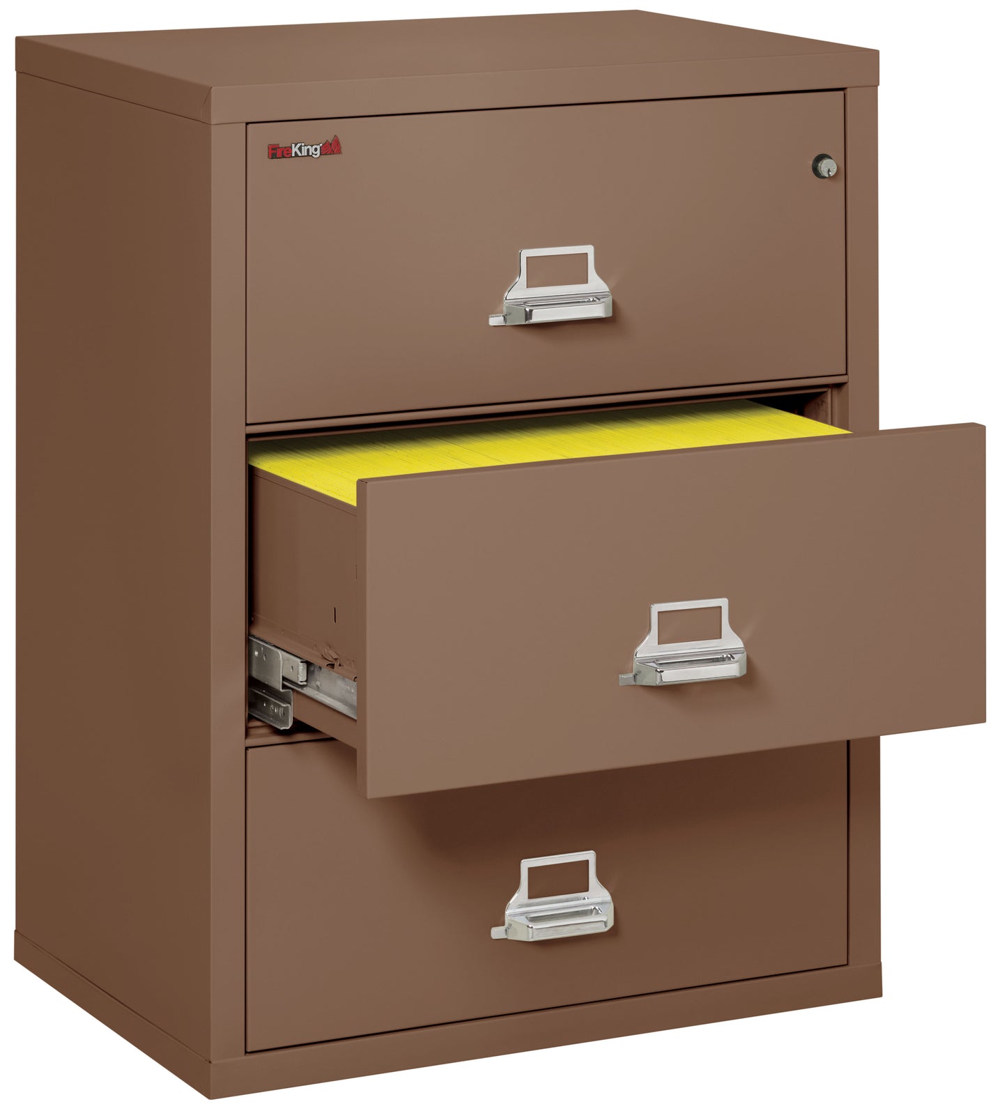 FireKing Fire Resistant File Cabinet - 3 Drawer Lateral 31" Wide - Tan