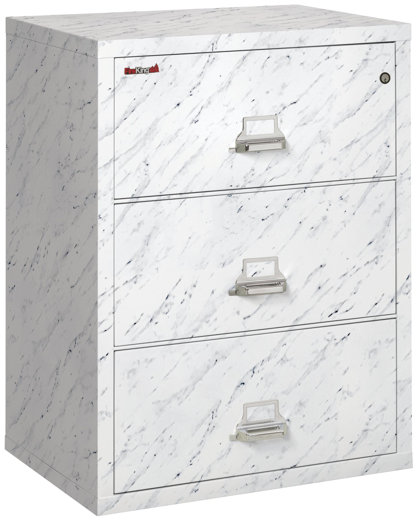 FireKing Fire Resistant File Cabinet - 3 Drawer Lateral 31" Wide - Calcutta Marble