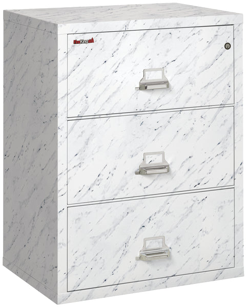 FireKing Fire Resistant File Cabinet - 3 Drawer Lateral 31 Wide - Calcutta Marble