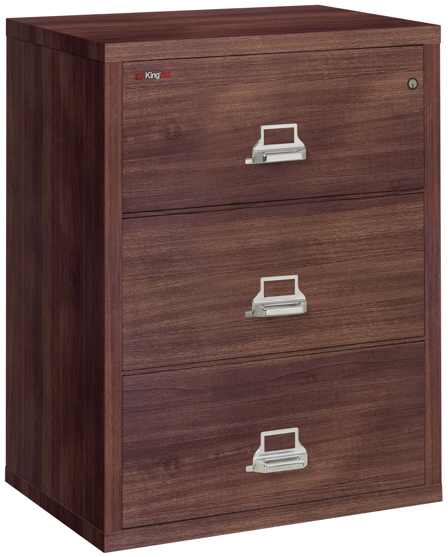 FireKing Fire Resistant File Cabinet - 3 Drawer Lateral 31" Wide - Light Walnut