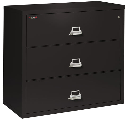 FireKing Fire Resistant File Cabinet - 3 Drawer Lateral 44" Wide - Black