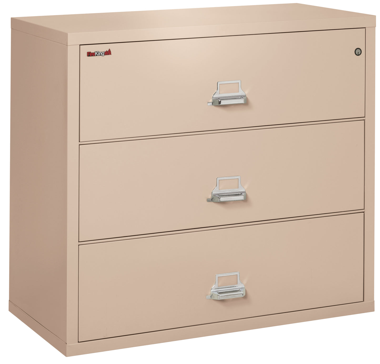 FireKing Fire Resistant File Cabinet - 3 Drawer Lateral 44" Wide - Champagne