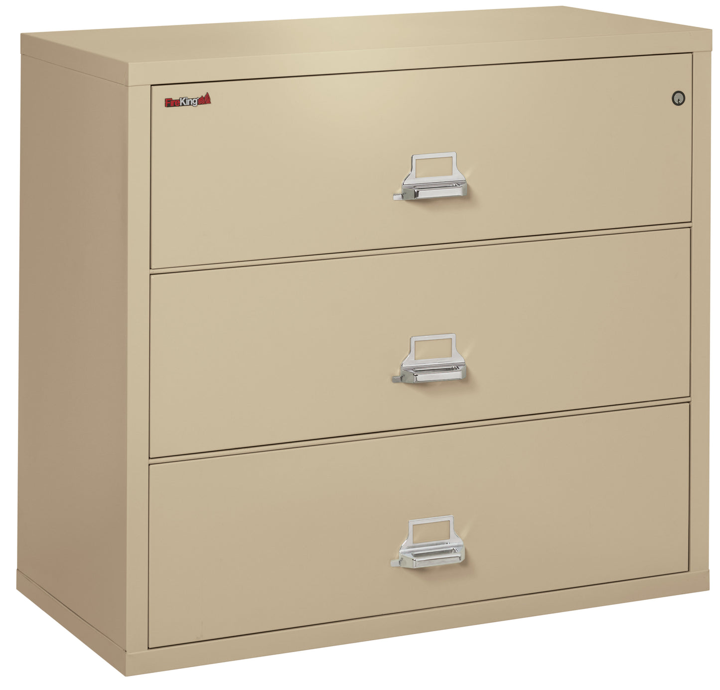 FireKing Fire Resistant File Cabinet - 3 Drawer Lateral 44" Wide - Parchment