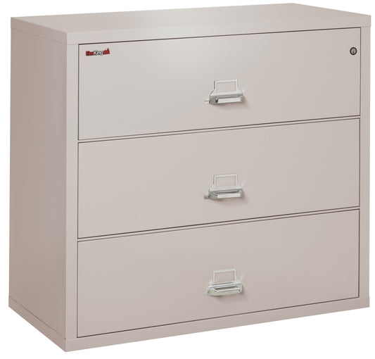 FireKing Fire Resistant File Cabinet - 3 Drawer Lateral 44" Wide - Platinum