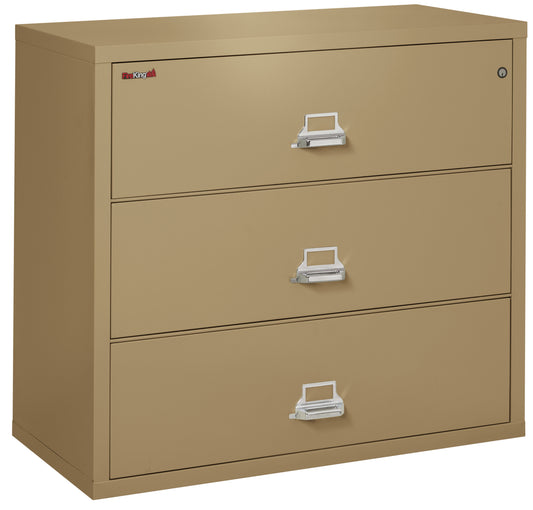FireKing Fire Resistant File Cabinet - 3 Drawer Lateral 44" Wide - Sand