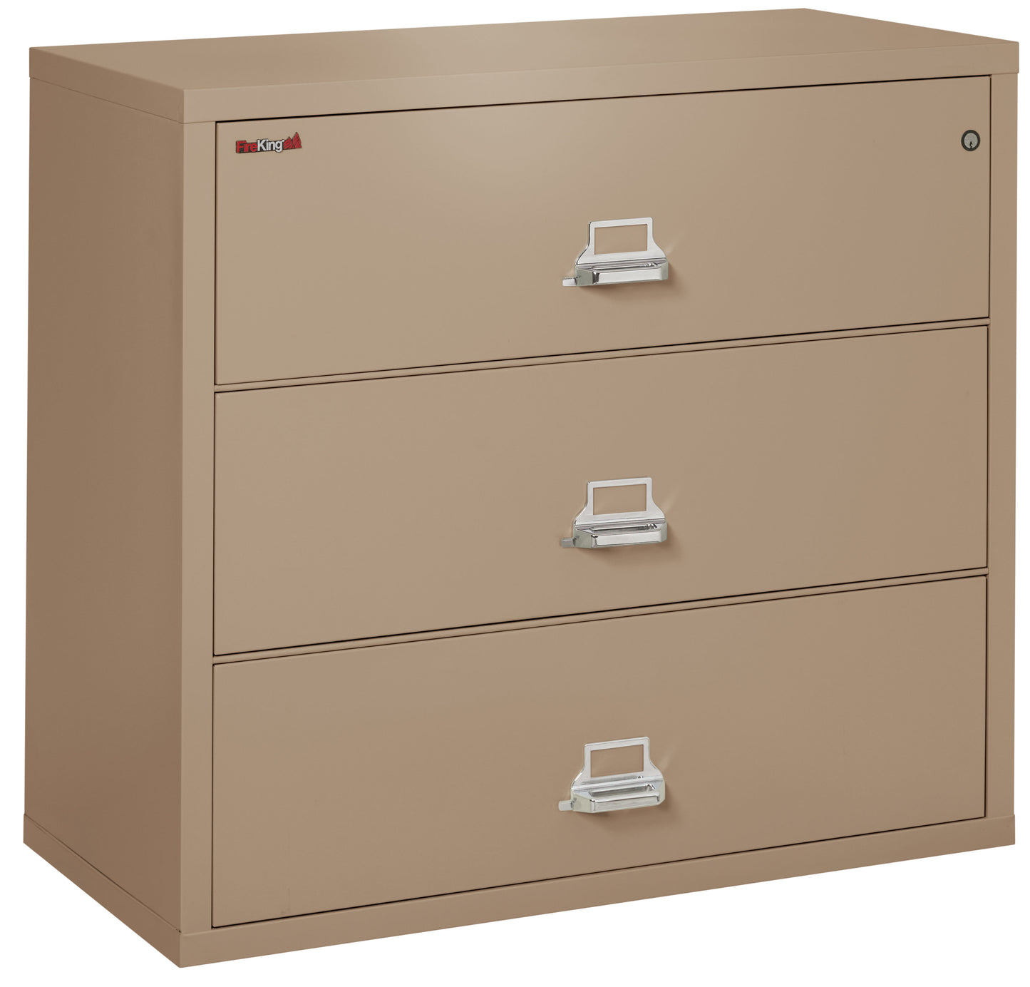 FireKing Fire Resistant File Cabinet - 3 Drawer Lateral 44" Wide - Taupe