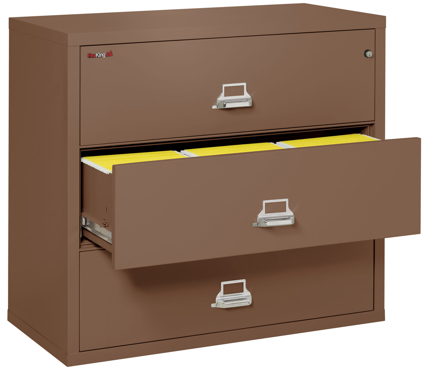 FireKing Fire Resistant File Cabinet - 3 Drawer Lateral 44" Wide - Tan