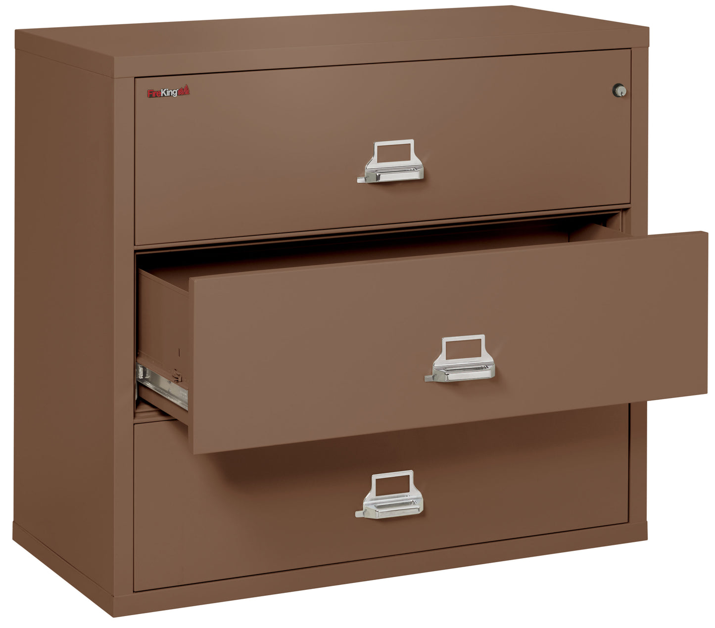 FireKing Fire Resistant File Cabinet - 3 Drawer Lateral 44" Wide - Tan