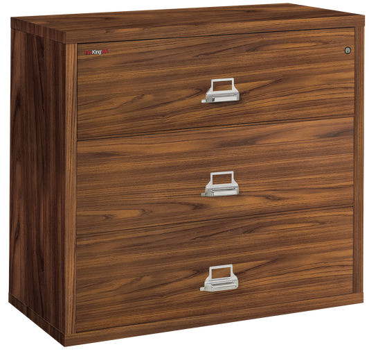 FireKing Fire Resistant File Cabinet - 3 Drawer Lateral 44" Wide - Light Chestnut