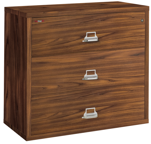 FireKing Fire Resistant File Cabinet - 3 Drawer Lateral 44 Wide - Light Chestnut