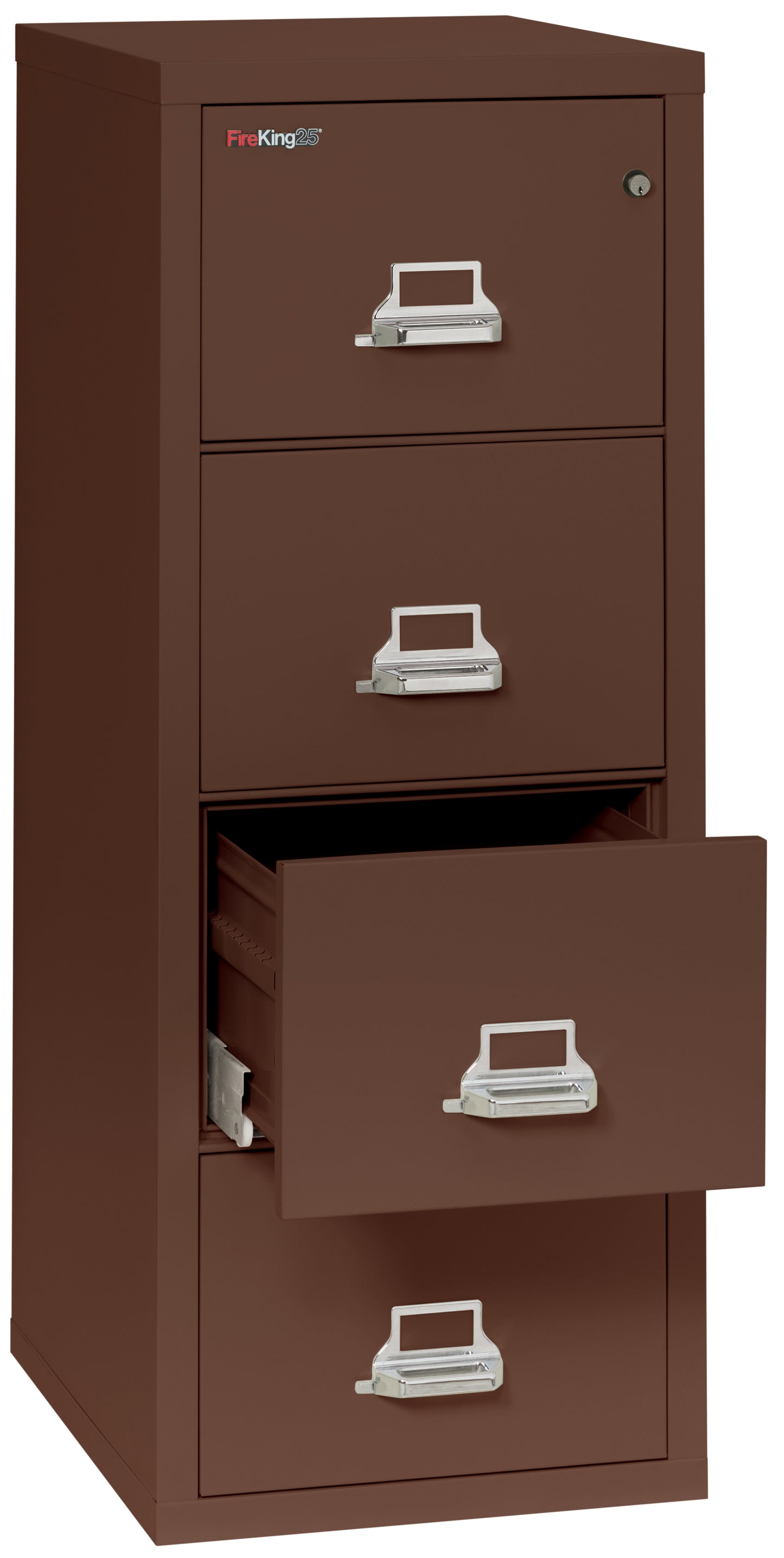 FireKing 1 Hour Fire Resistant File Cabinet - 4 Drawer Letter 25" Depth - Brown