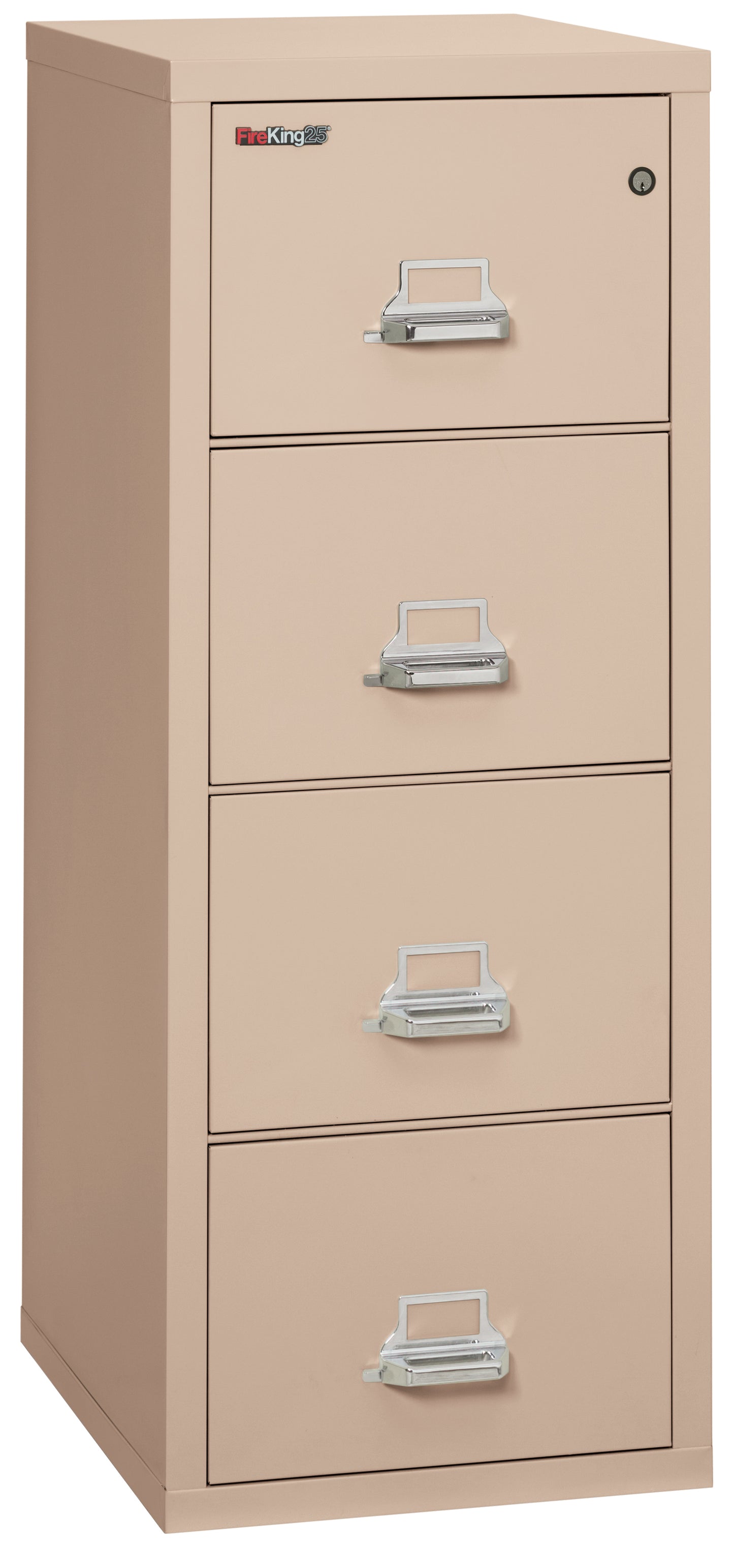 FireKing 1 Hour Fire Resistant File Cabinet - 4 Drawer Letter 25" Depth - Champagne