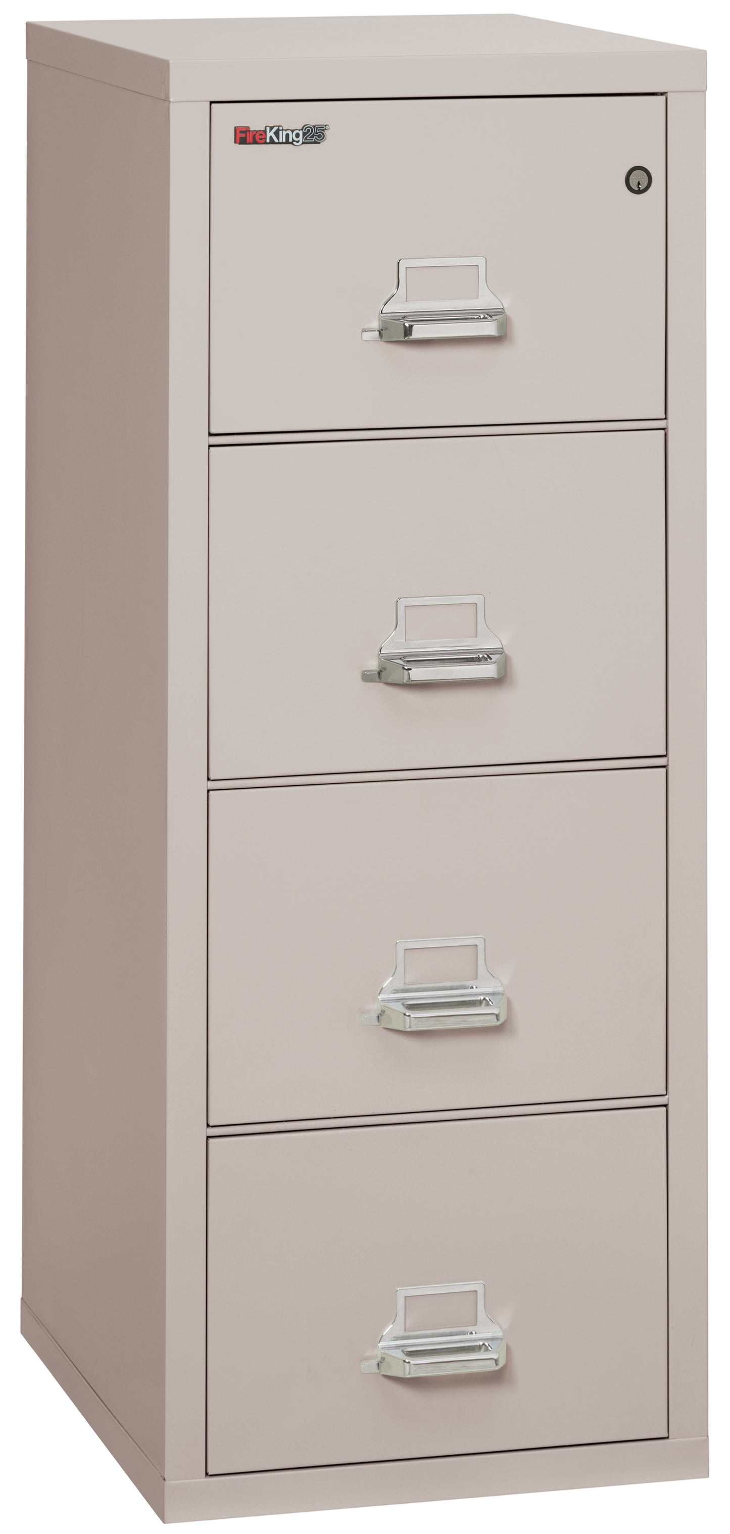 FireKing 1 Hour Fire Resistant File Cabinet - 4 Drawer Letter 25" Depth - Platinum