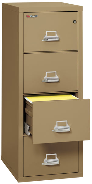 FireKing 1 Hour Fire Resistant File Cabinet - 4 Drawer Letter 25 Depth - Sand