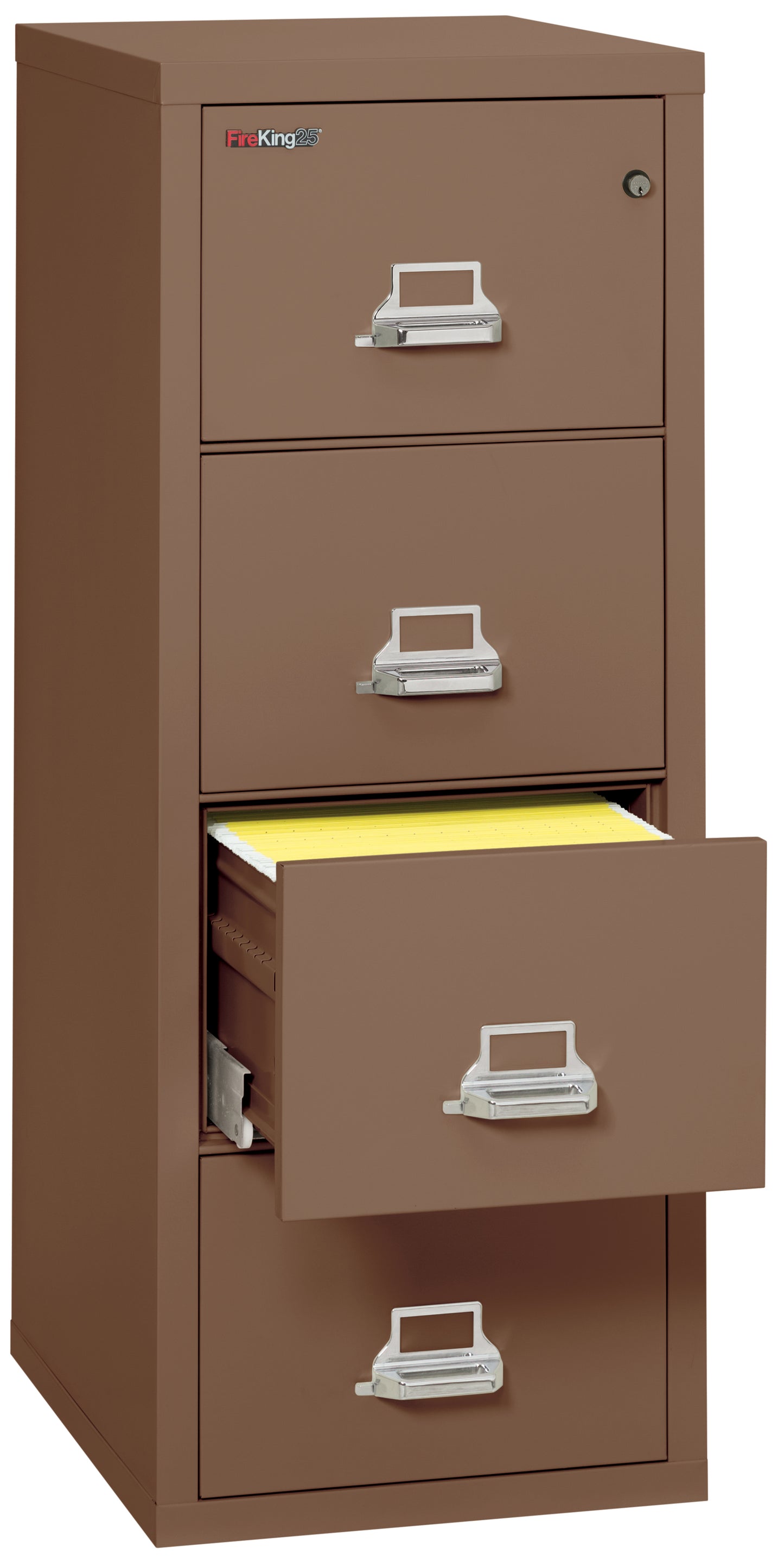 FireKing 1 Hour Fire Resistant File Cabinet - 4 Drawer Letter 25" Depth - Tan