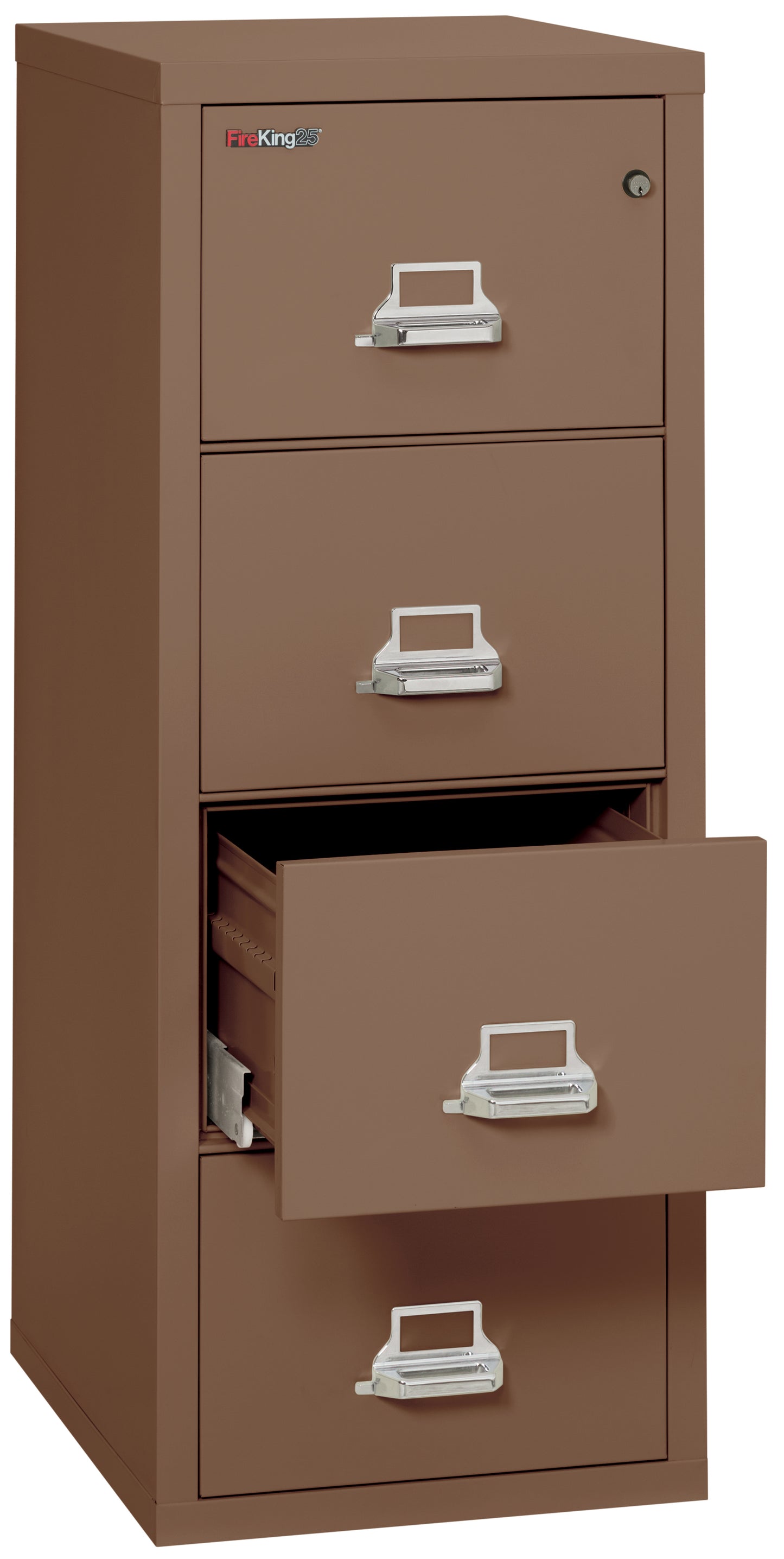 FireKing 1 Hour Fire Resistant File Cabinet - 4 Drawer Letter 25" Depth - Tan