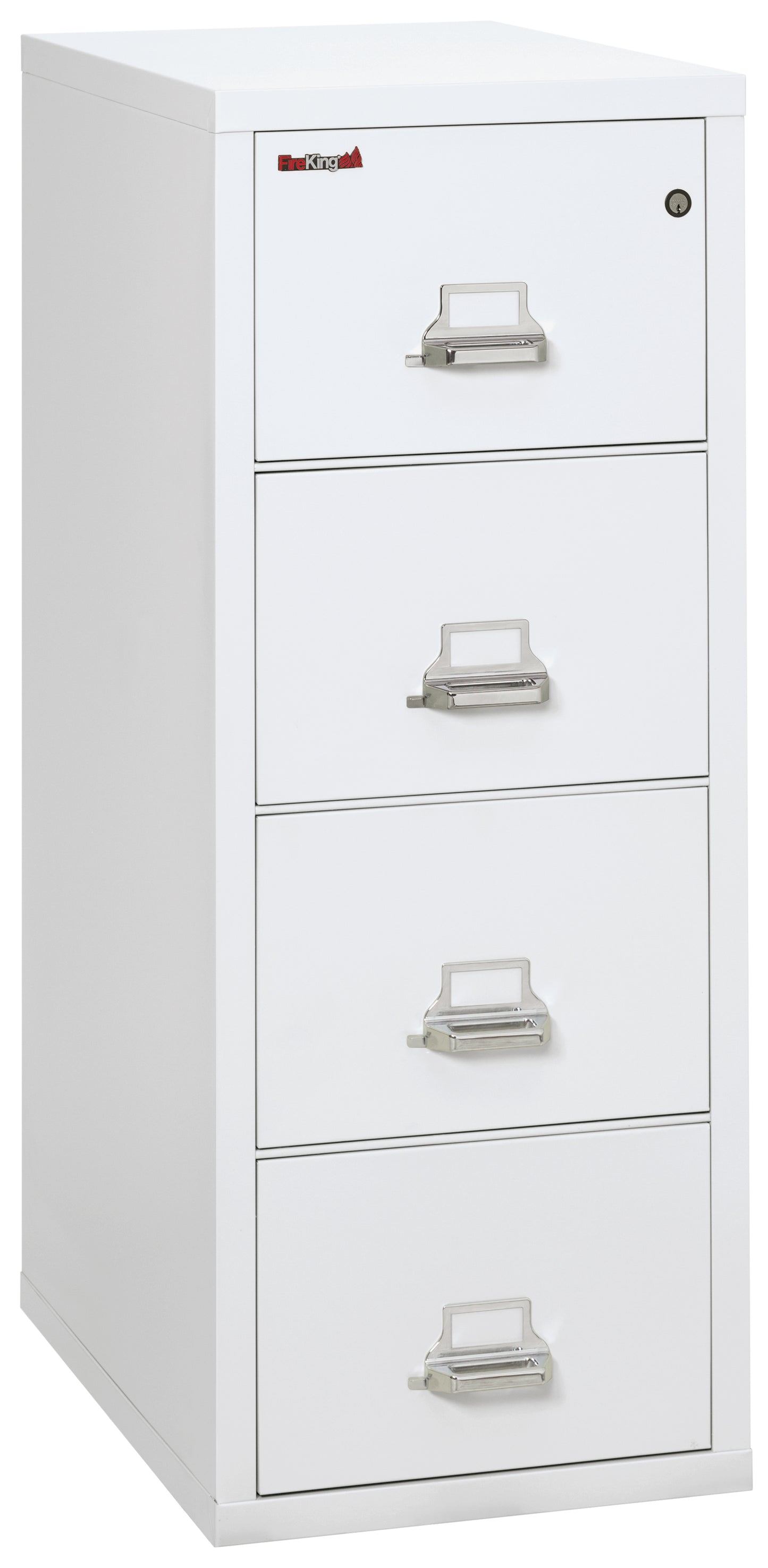 FireKing 1 Hour Fire Resistant File Cabinet - 4 Drawer Letter 31" Depth - Arctic White