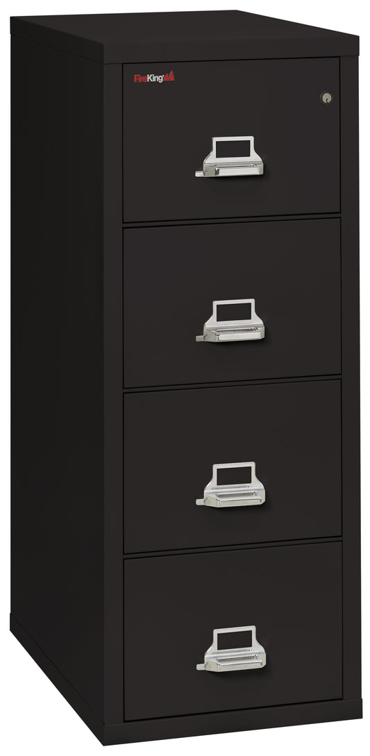 FireKing 1 Hour Fire Resistant File Cabinet - 4 Drawer Letter 31" Depth - Black