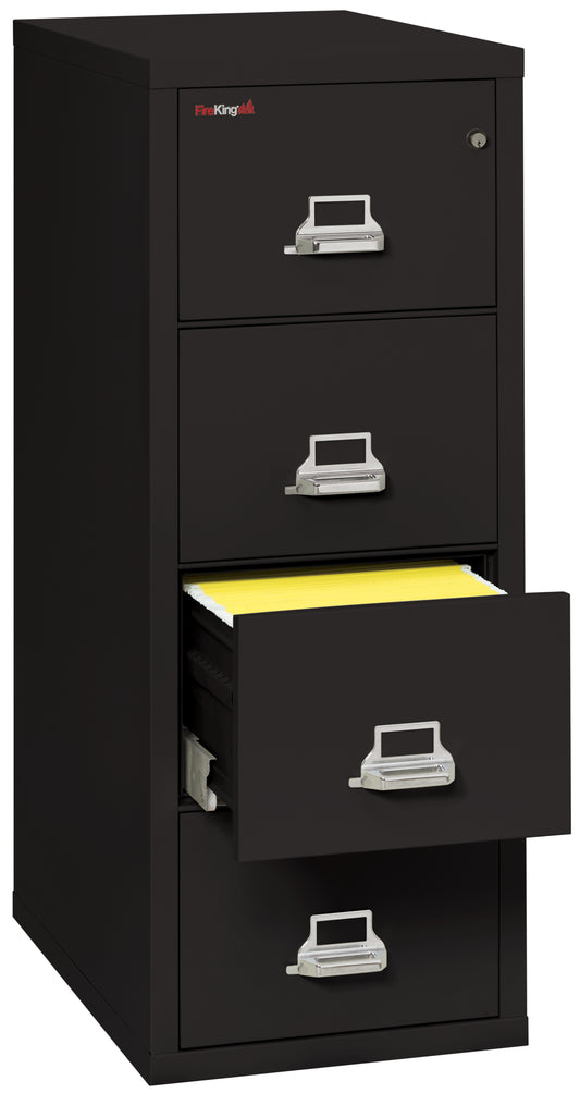 FireKing 1 Hour Fire Resistant File Cabinet - 4 Drawer Letter 31" Depth - Black