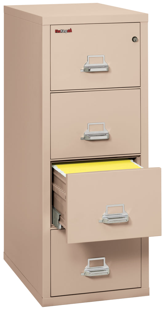 FireKing 1 Hour Fire Resistant File Cabinet - 4 Drawer Letter 31" Depth - Champagne