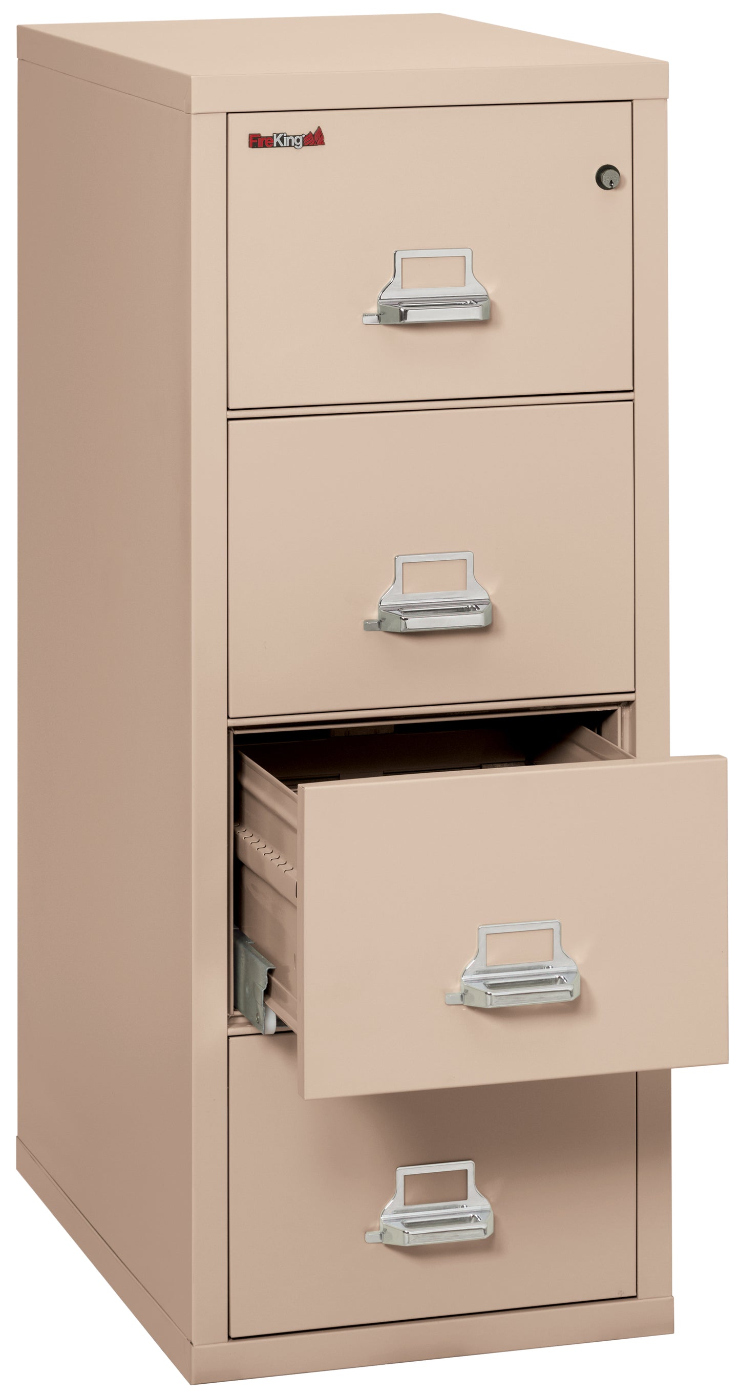 FireKing 1 Hour Fire Resistant File Cabinet - 4 Drawer Letter 31" Depth - Champagne