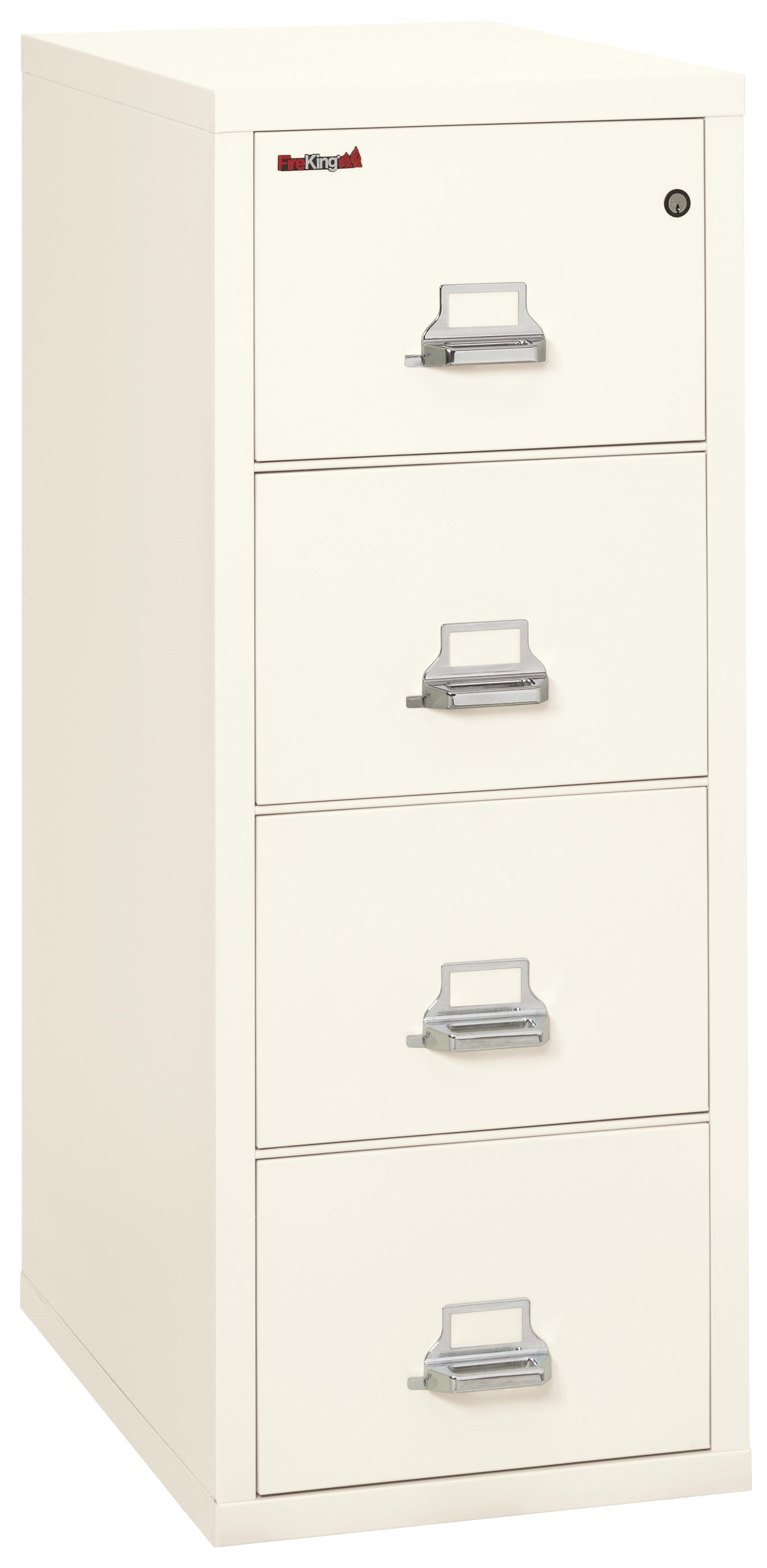 FireKing 1 Hour Fire Resistant File Cabinet - 4 Drawer Letter 31" Depth - Ivory White