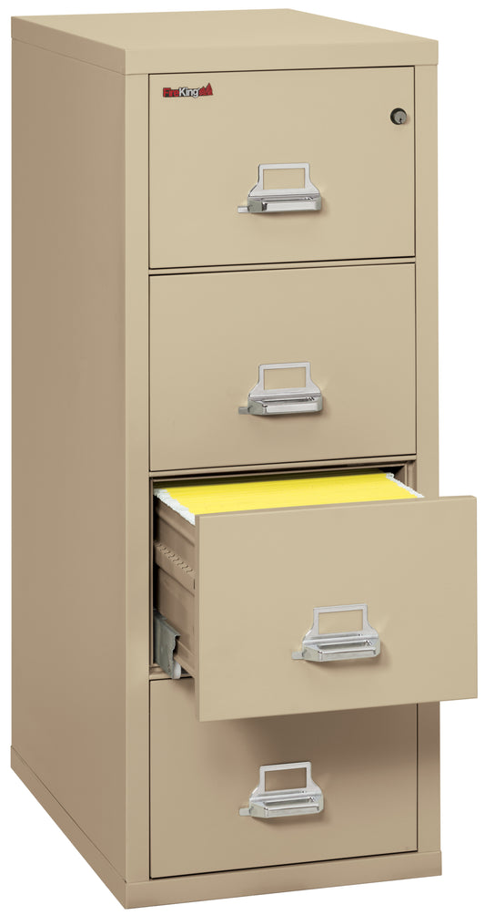 FireKing 1 Hour Fire Resistant File Cabinet - 4 Drawer Letter 31" Depth - Parchment