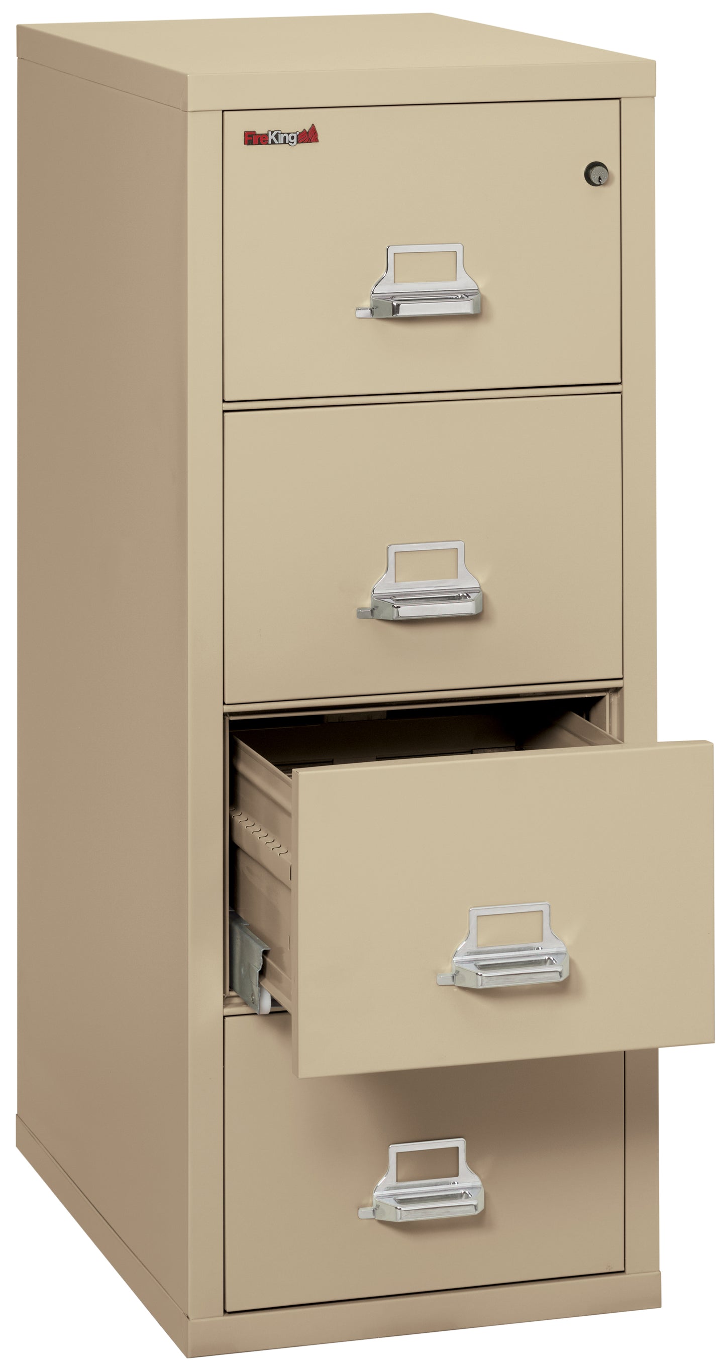 FireKing 1 Hour Fire Resistant File Cabinet - 4 Drawer Letter 31" Depth - Parchment