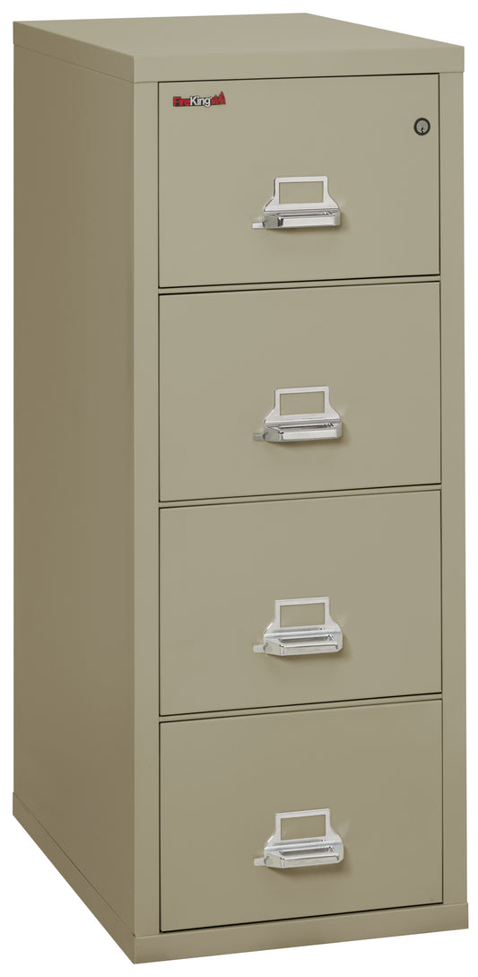 FireKing 1 Hour Fire Resistant File Cabinet - 4 Drawer Letter 31" Depth - Pewter