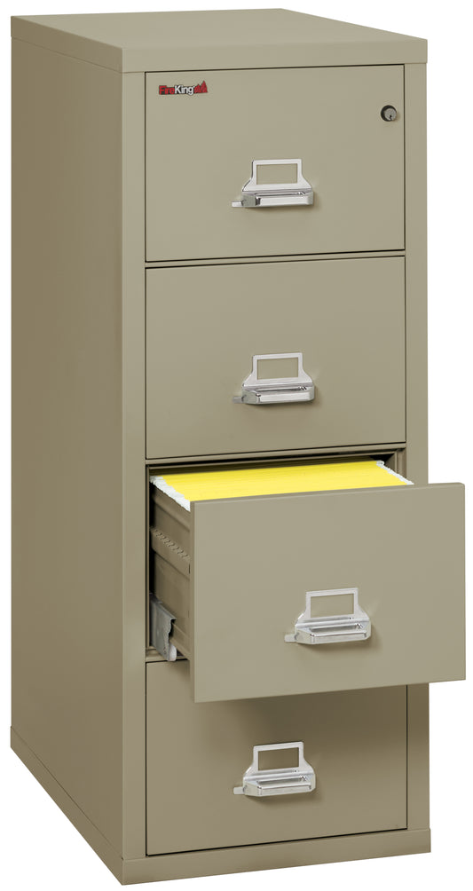 FireKing 1 Hour Fire Resistant File Cabinet - 4 Drawer Letter 31" Depth - Pewter