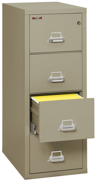 FireKing 1 Hour Fire Resistant File Cabinet - 4 Drawer Letter 31 Depth - Pewter