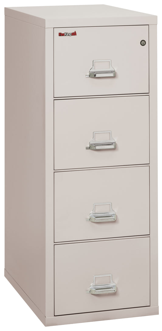 FireKing 1 Hour Fire Resistant File Cabinet - 4 Drawer Letter 31" Depth - Platinum