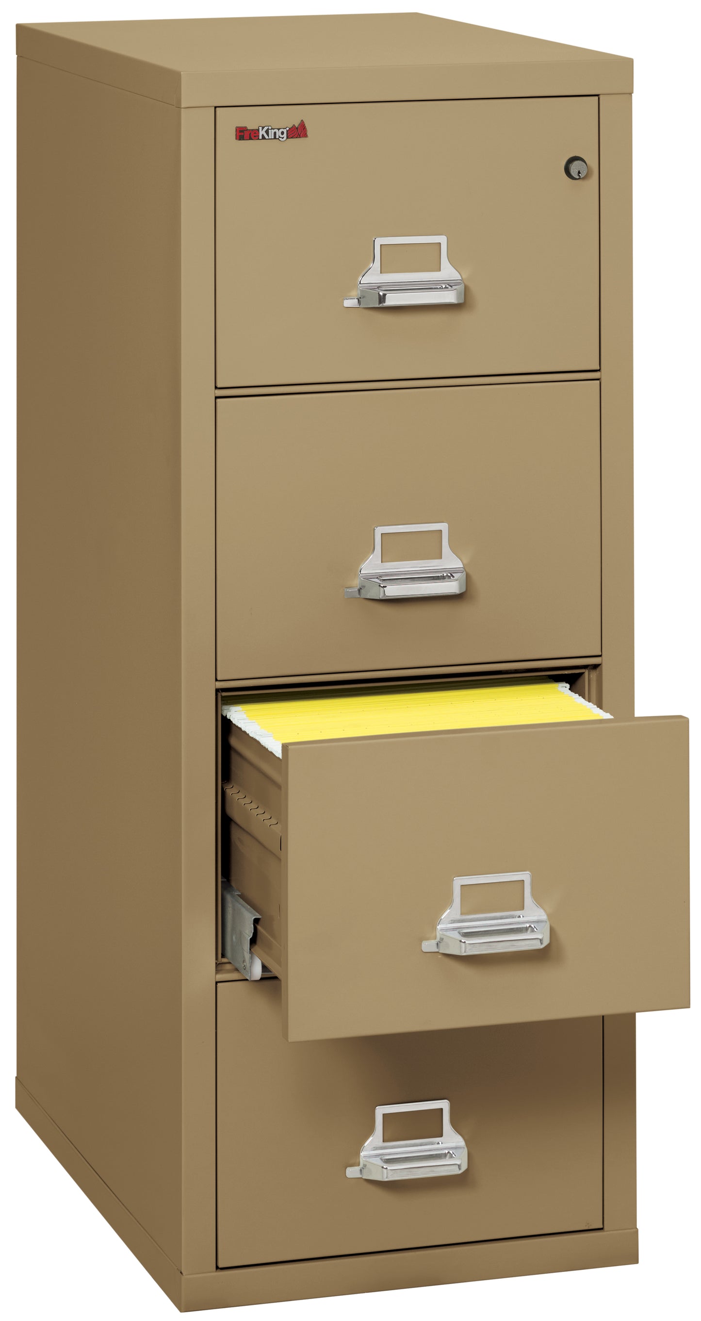 FireKing 1 Hour Fire Resistant File Cabinet - 4 Drawer Letter 31" Depth - Sand