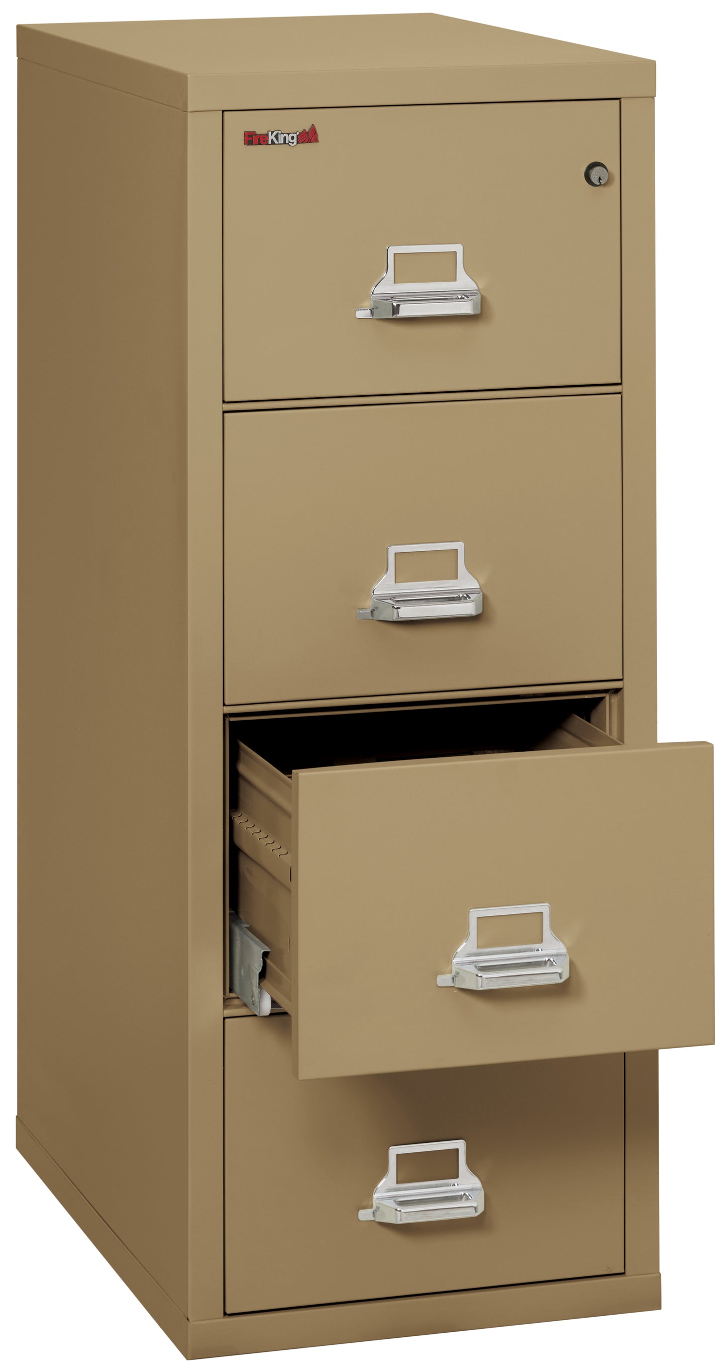 FireKing 1 Hour Fire Resistant File Cabinet - 4 Drawer Letter 31" Depth - Sand