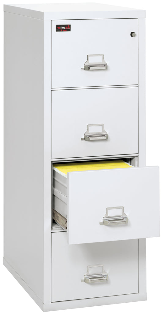 FireKing 2 Hour Fire Resistant File Cabinet - 4 Drawer Letter 31" Depth - Arctic White