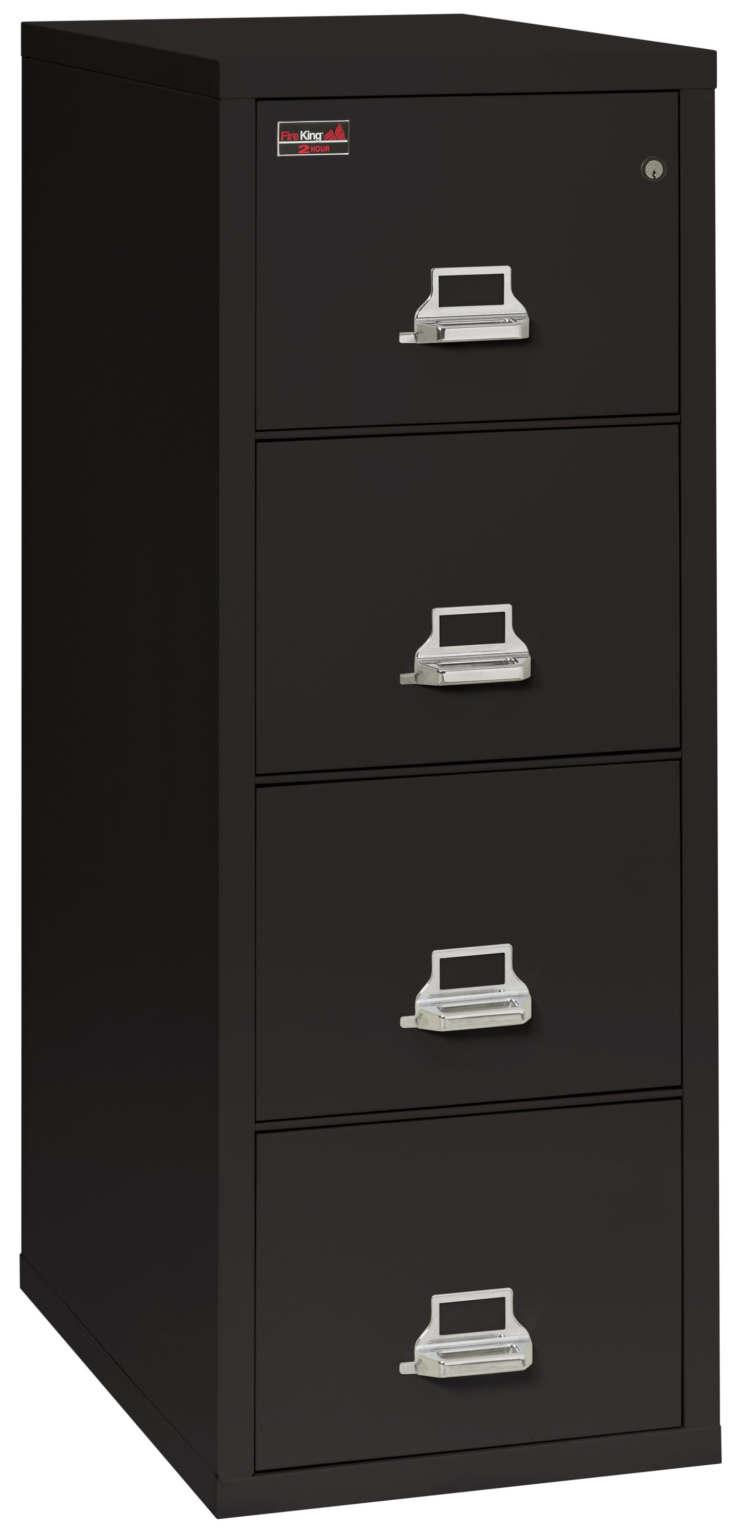 FireKing 2 Hour Fire Resistant File Cabinet - 4 Drawer Letter 31" Depth - Black