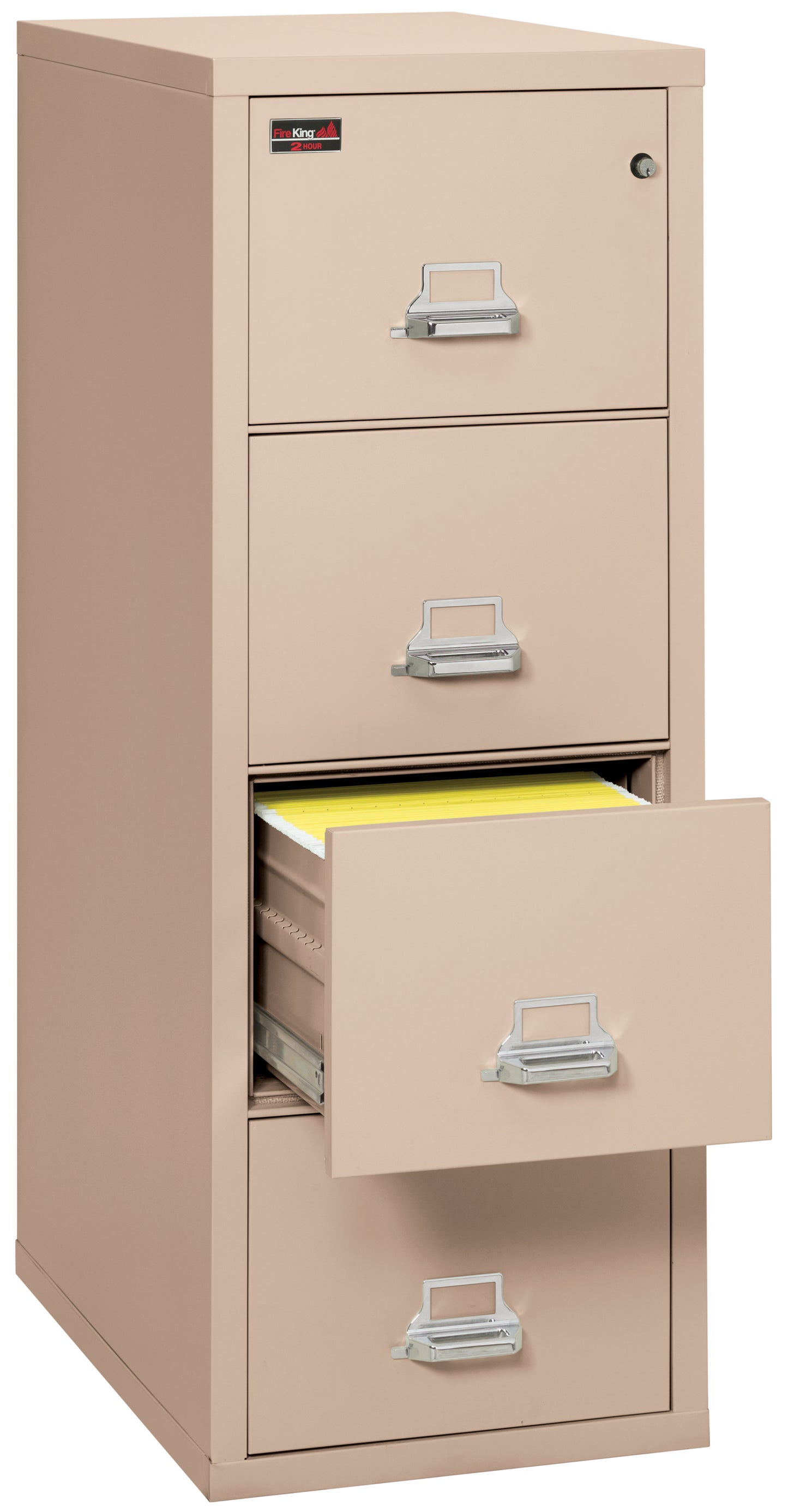 FireKing 2 Hour Fire Resistant File Cabinet - 4 Drawer Letter 31" Depth - Champagne