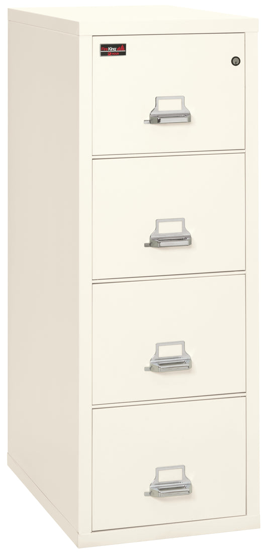 FireKing 2 Hour Fire Resistant File Cabinet - 4 Drawer Letter 31" Depth - Ivory White