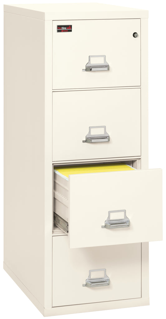 FireKing 2 Hour Fire Resistant File Cabinet - 4 Drawer Letter 31" Depth - Ivory White