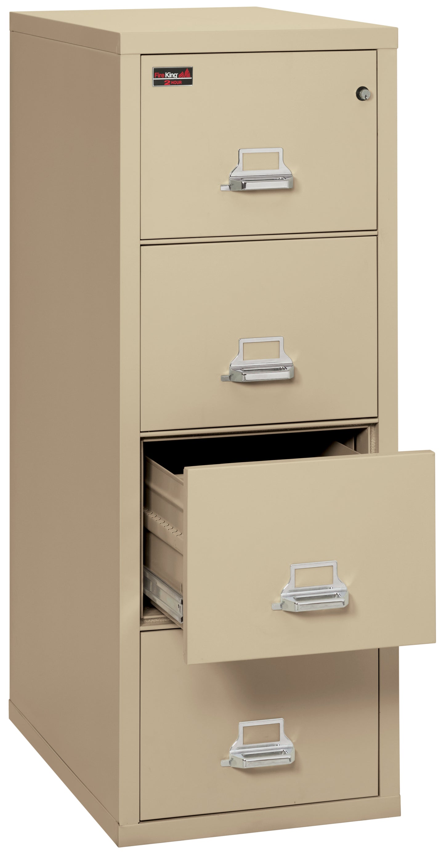 FireKing 2 Hour Fire Resistant File Cabinet - 4 Drawer Letter 31" Depth - Parchment