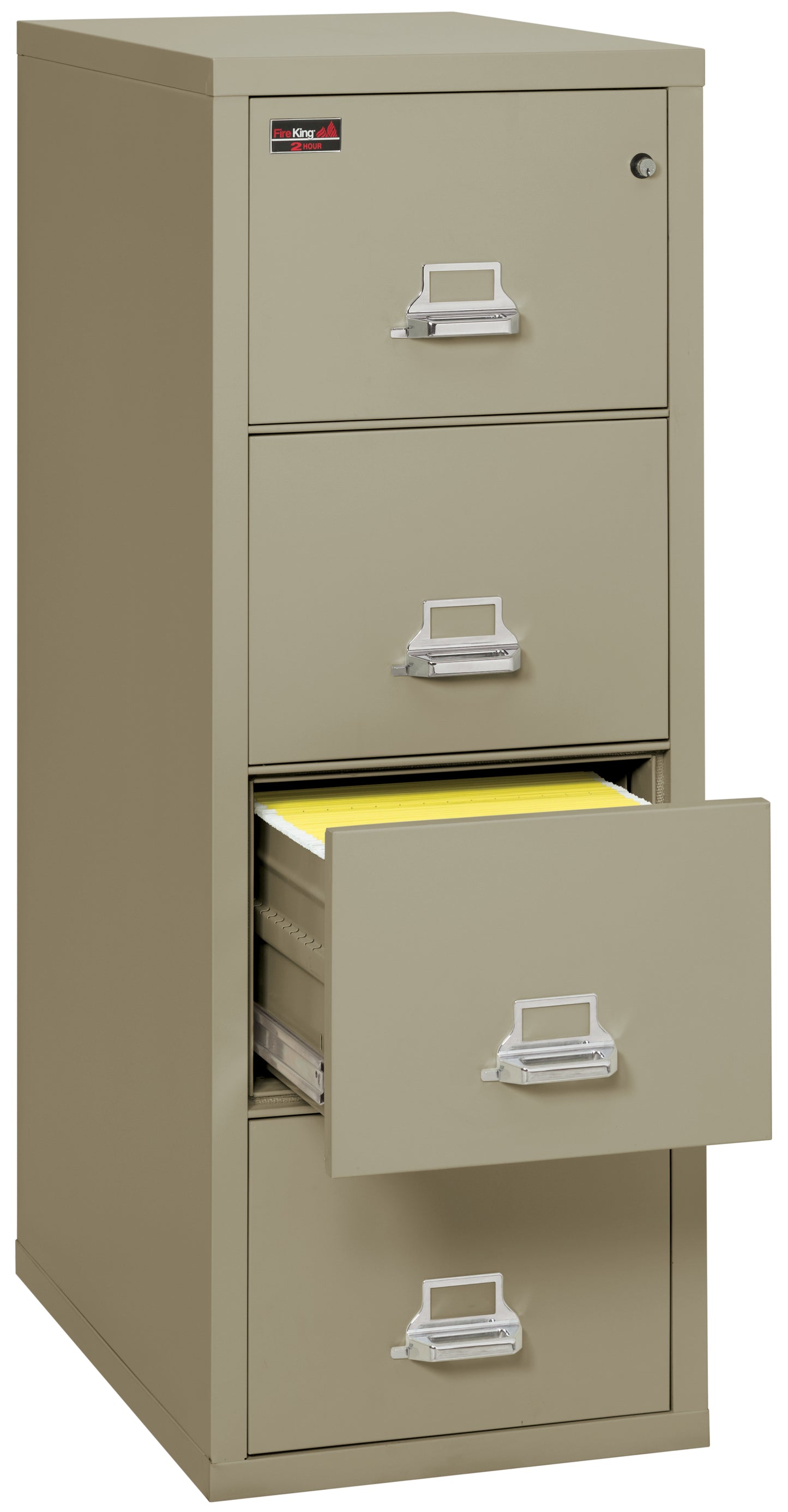 FireKing 2 Hour Fire Resistant File Cabinet - 4 Drawer Letter 31" Depth - Pewter