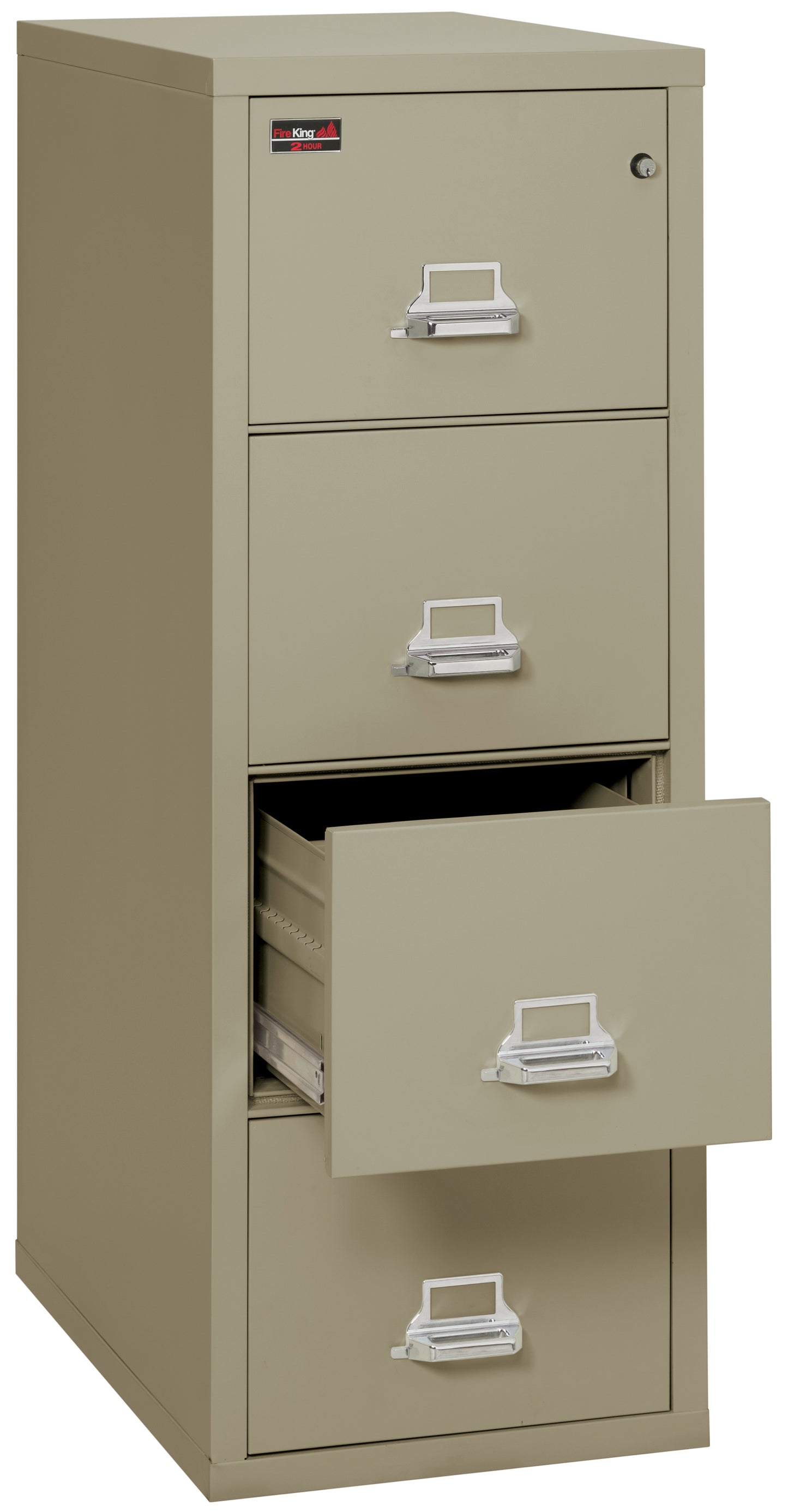 FireKing 2 Hour Fire Resistant File Cabinet - 4 Drawer Letter 31" Depth - Pewter