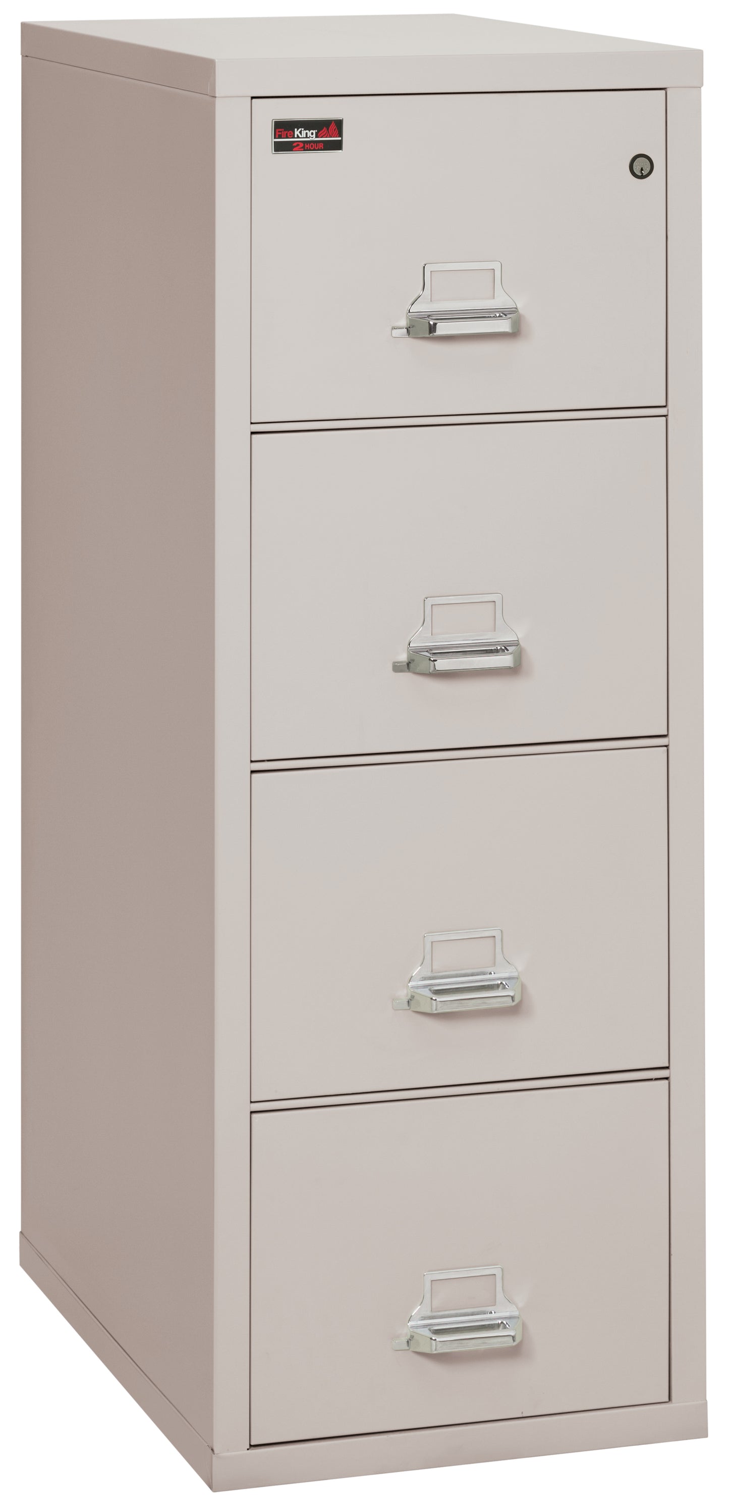 FireKing 2 Hour Fire Resistant File Cabinet - 4 Drawer Letter 31" Depth - Platinum