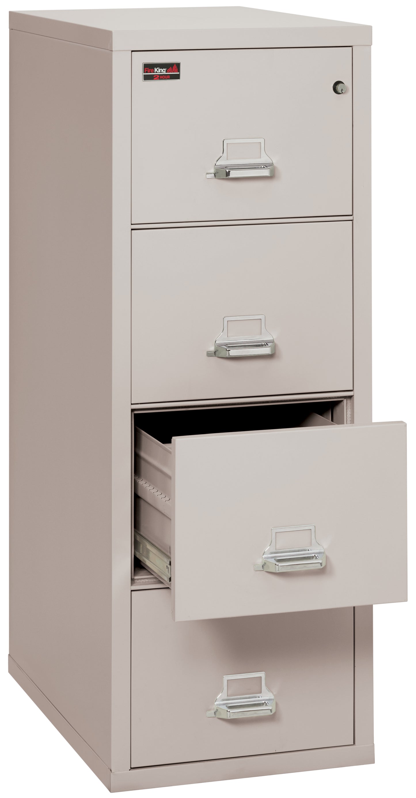 FireKing 2 Hour Fire Resistant File Cabinet - 4 Drawer Letter 31" Depth - Platinum