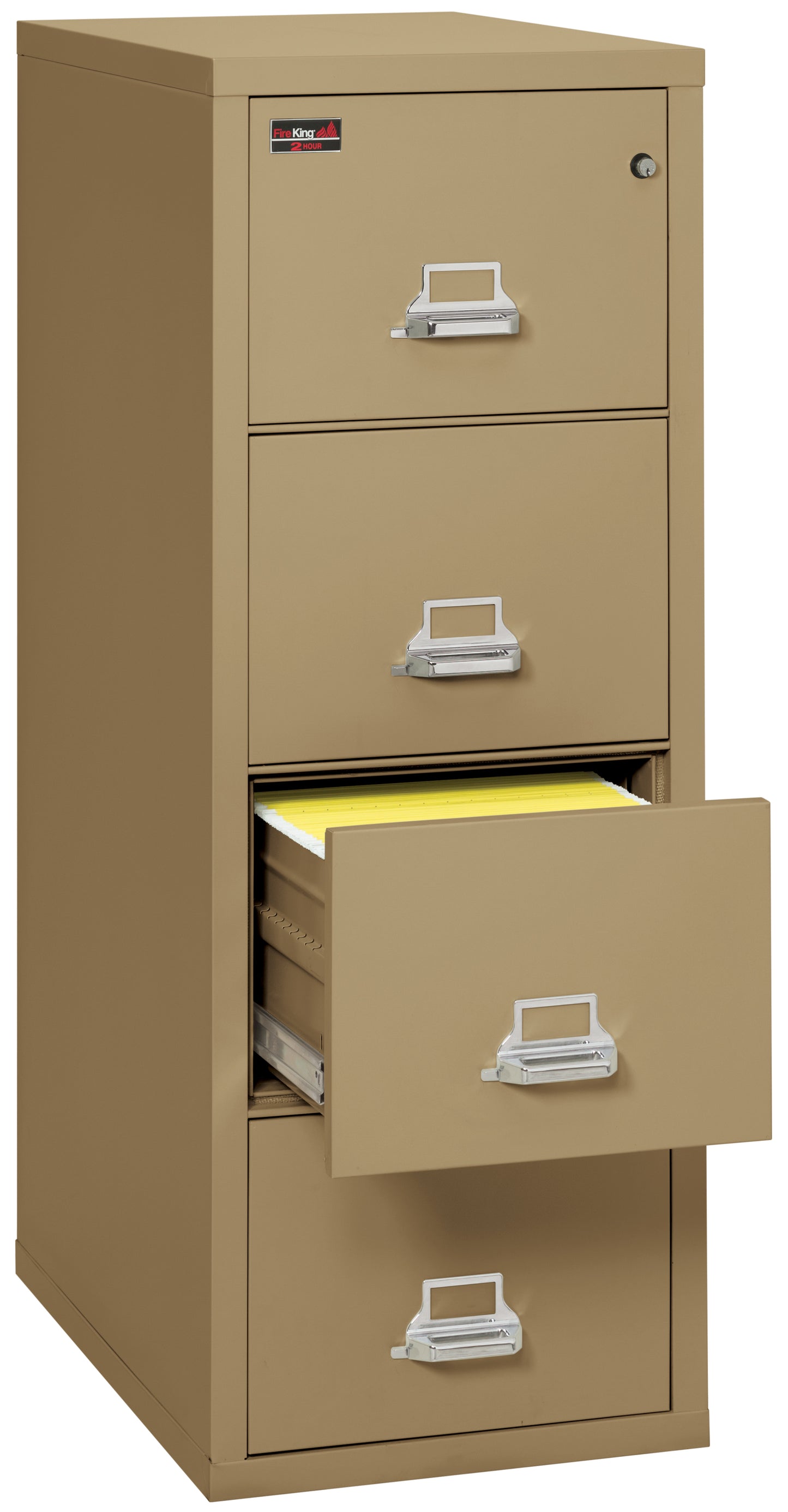 FireKing 2 Hour Fire Resistant File Cabinet - 4 Drawer Letter 31" Depth - Sand