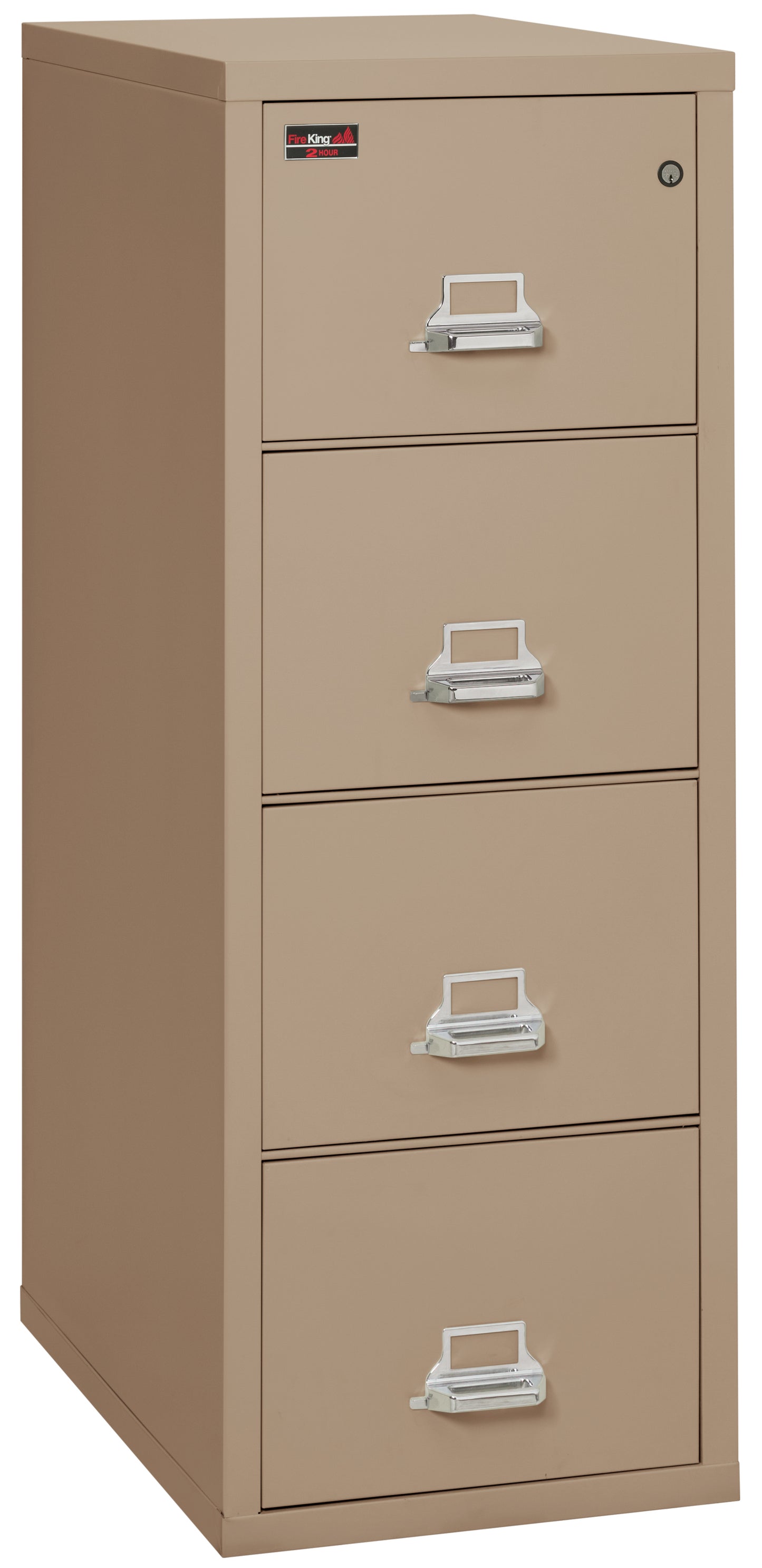 FireKing 2 Hour Fire Resistant File Cabinet - 4 Drawer Letter 31" Depth - Taupe