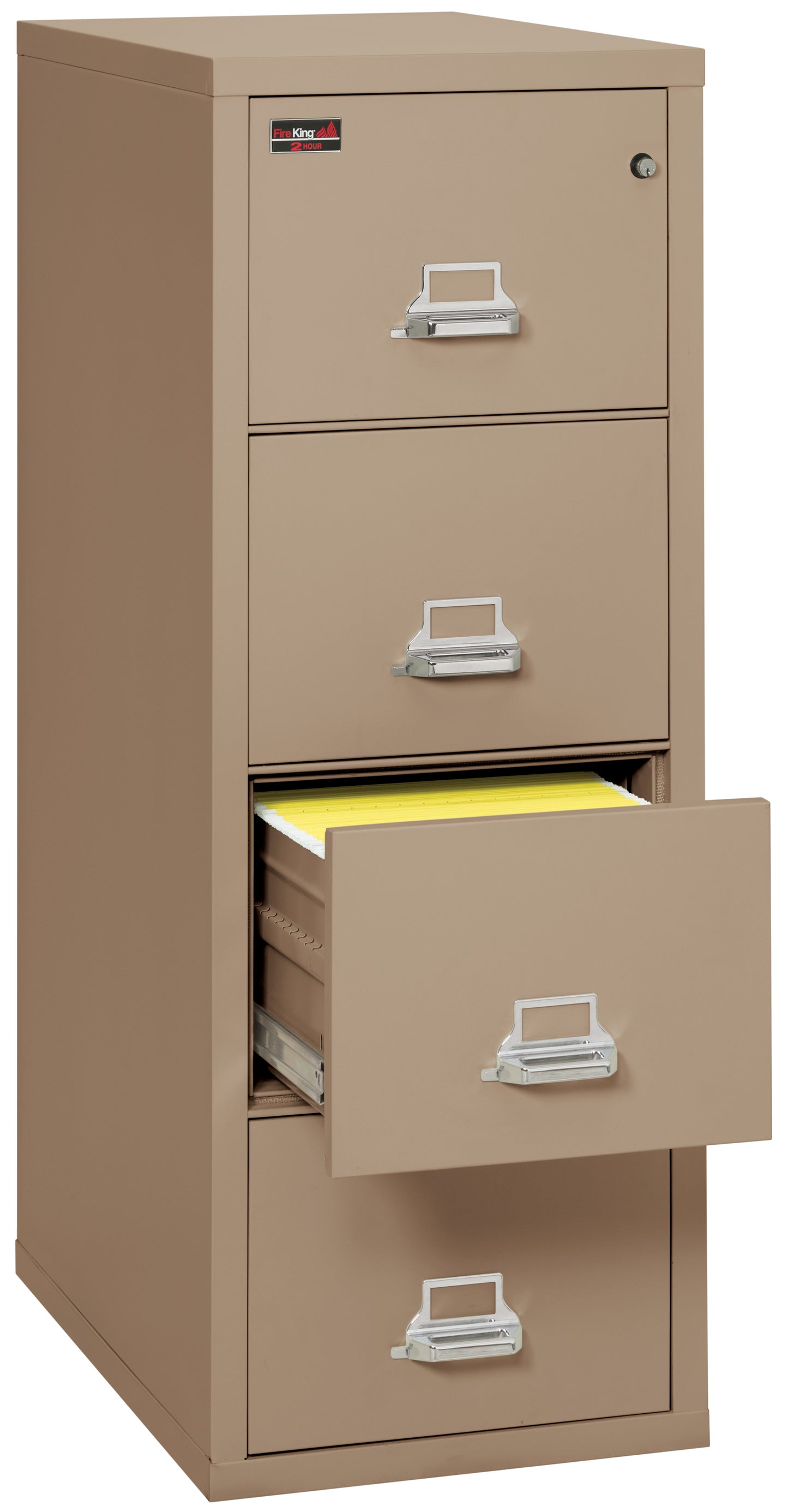 FireKing 2 Hour Fire Resistant File Cabinet - 4 Drawer Letter 31" Depth - Taupe