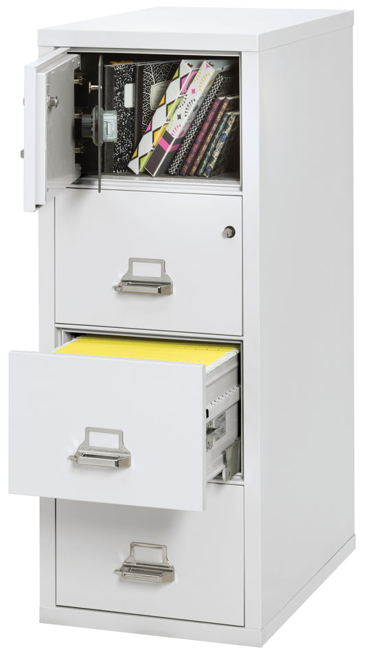 FireKing 4 Drawer Legal Safe-in-a-File Cabinet - Arctic White