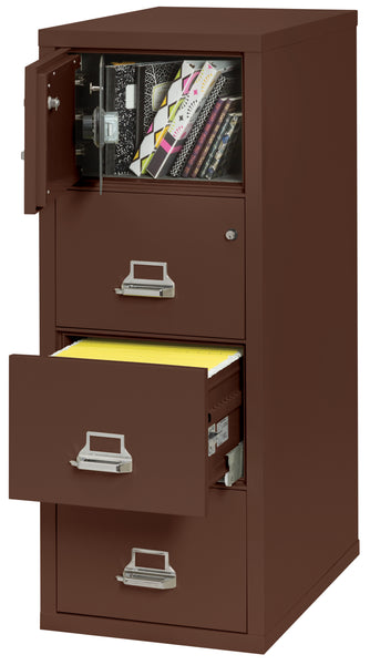 FireKing 4 Drawer Legal Safe-in-a-File Cabinet - Brown